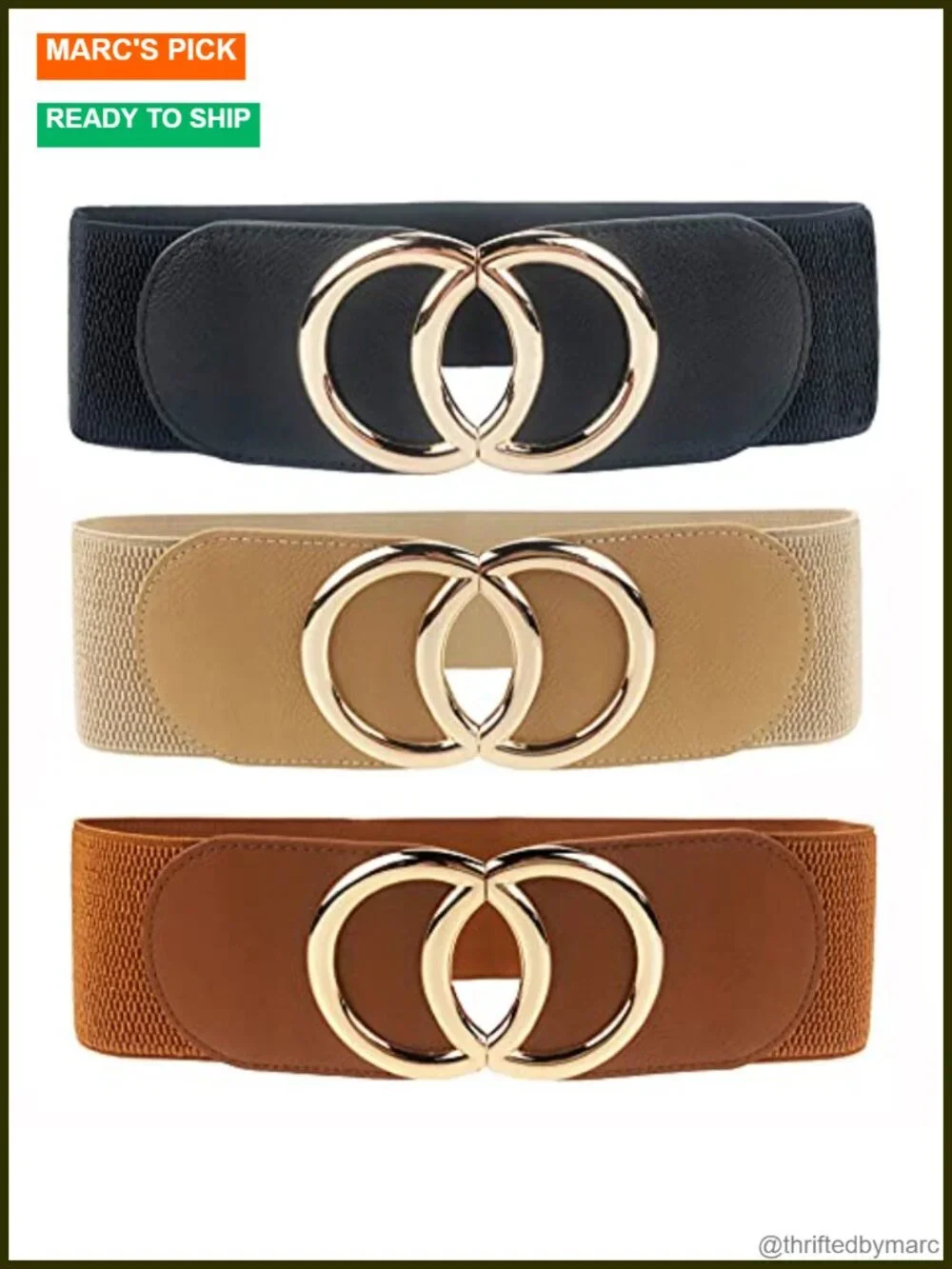 Elastic Wide Waist Cinch Belt for Dresses, Faux Leather